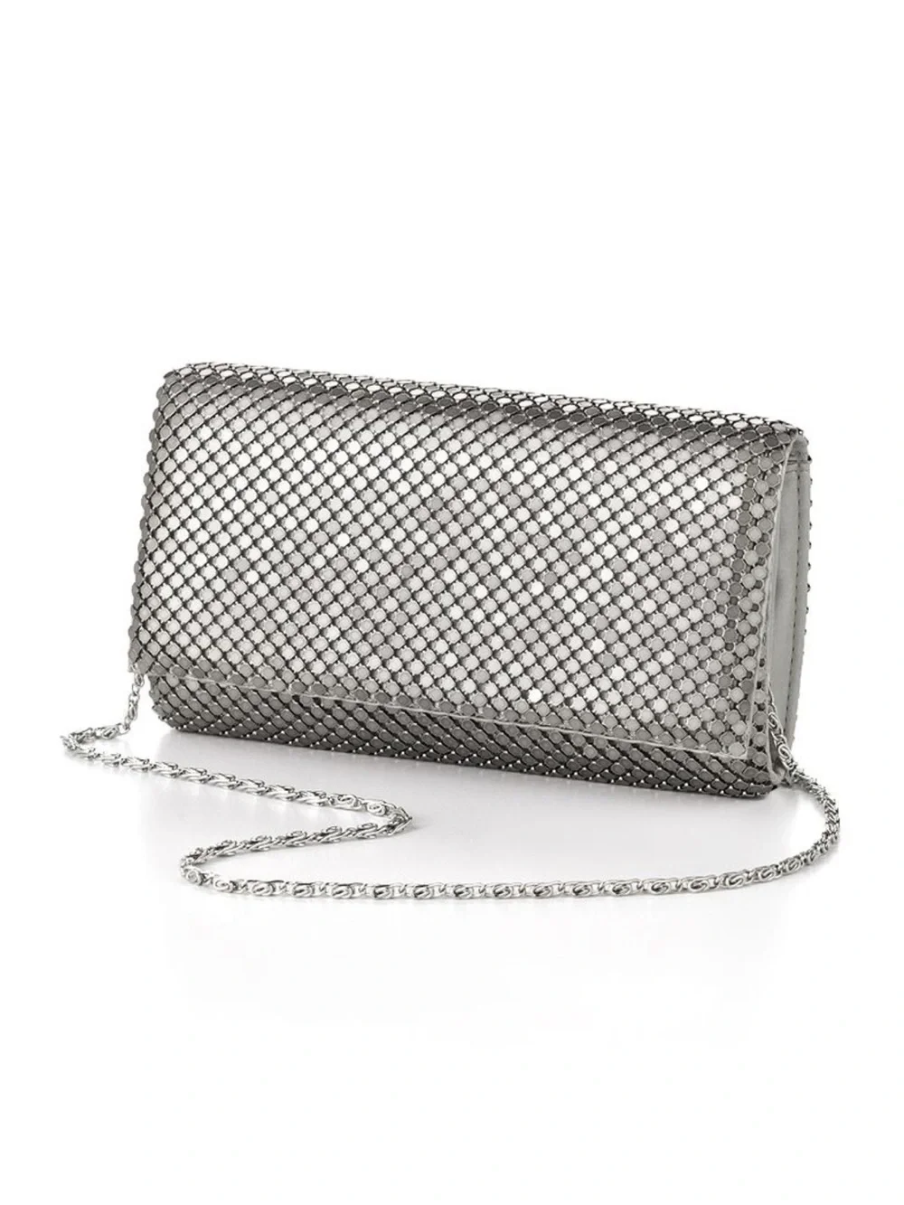 Silver Chainmail Evening Clutch